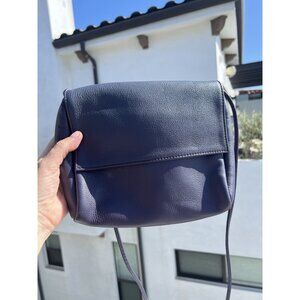 SAS San Antonio purple leather crossbody flap bag made in USA classic preppy